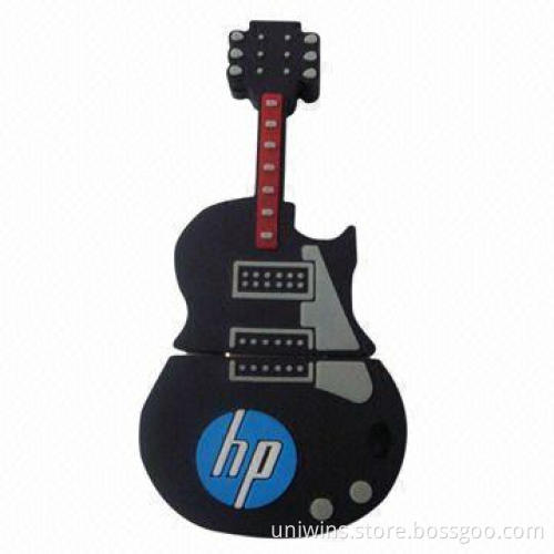 Customized Logos, Welcomed PVC Guitar USB Flash Drive